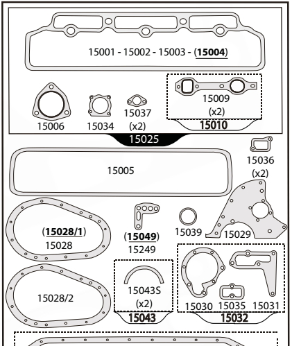 JUEGO JUNTAS MOTOR 1518 HIBRIDO S/TAPA